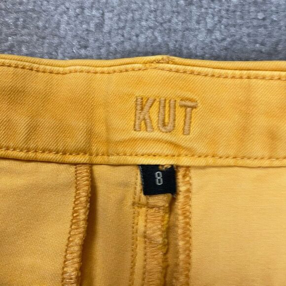 Kut from the Kloth Womens 8 Trouser Shorts Yellow High Rise Flat Front NWT - Picture 3 of 5